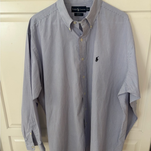 POLO RALPH LAUREN Blake Men Large Blue‎ Button Down Long Sleeve Dress Shirt XL - Picture 1 of 9